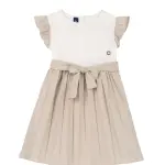 Abito beige plissettato