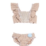 Costume a righe beige