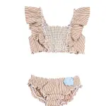 Costume a righe beige