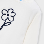 Maglietta maniche lunghe fiore blu - immagine 2