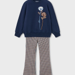 Completo leggins blu bambina Mayoral felpato