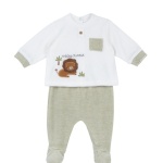 Completo neonato righe ciniglia chicco